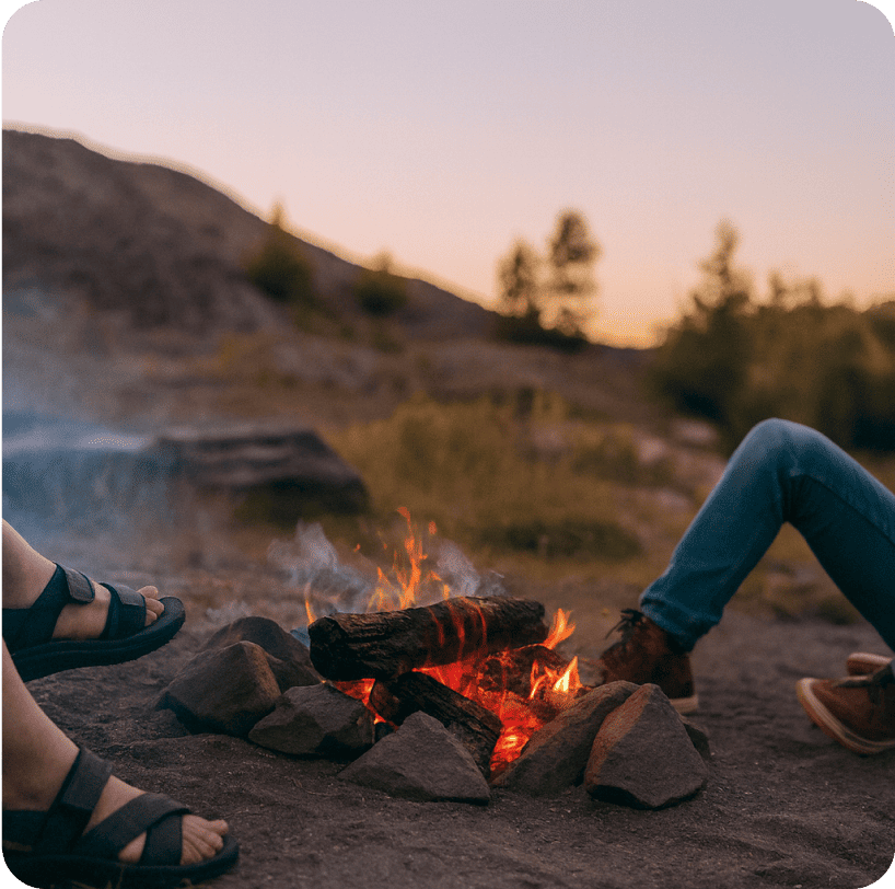 Fireside reflection / Drum-circle