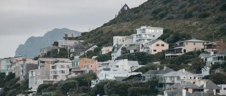 Houses on a hillside above Fish Hoek, Cape Town