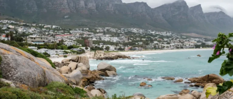 Camps Bay beach and the Twelve Apostles mountains, Cape Town